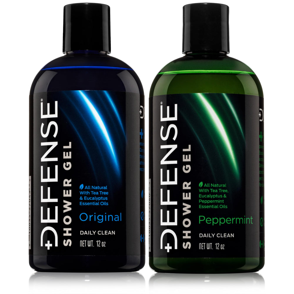 Defense Soap front packaging showing two 12 oz bottles and product name for clear identification