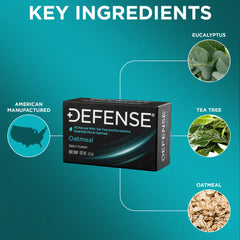 Defense Soap single oatmeal bar top view highlighting shape and long-lasting quality