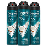 Degree Coconut Rush front packaging showing tropical scent, clear protection