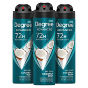 Degree Coconut Rush front packaging showing tropical scent, clear protection