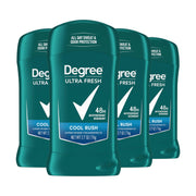 Degree Cool Rush front packaging showing four sticks and clear branding for reliable protection
