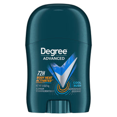 Degree front packaging showing trial travel 0.5 oz and 36-count supply promoting convenience