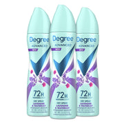 Degree front packaging showing product benefits and scent