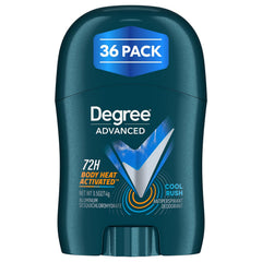 Degree mini cool rush front packaging showing compact travel-ready design and confidence