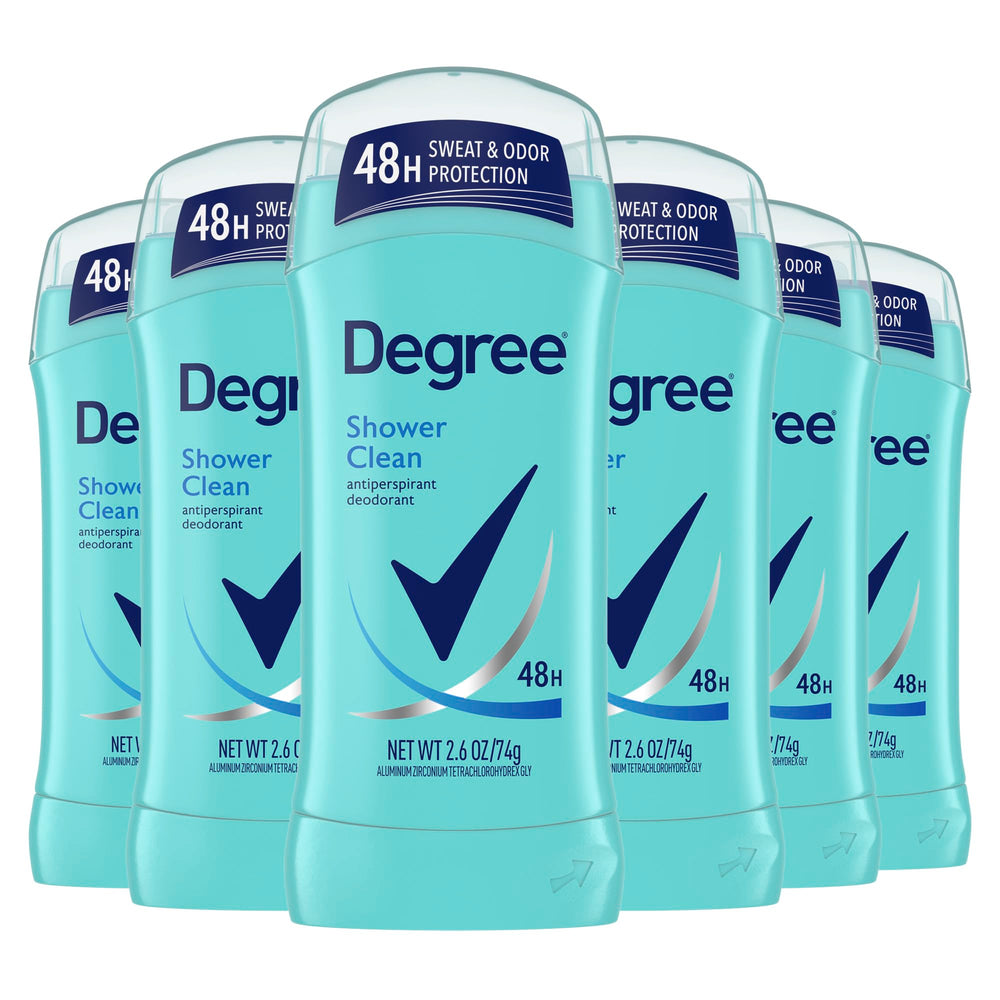 Degree front packaging showing six sticks and value savings benefit
