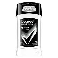 Degree Ultra Clear pack front view showing four 2.7 oz sticks and clear protection benefit