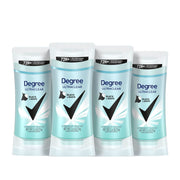 Degree front packaging showing four 2.6 oz sticks and product benefits