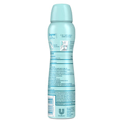 Three-pack of Degree dry spray cans stacked, convenient refill and value