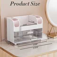 Delamu center compartment holding skincare bottles for quick reach