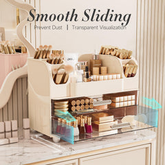 Delamu drawer open with lipsticks and pencils neatly arranged for easy access