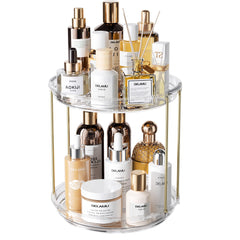 Delamu front view showing clear two-tier organizer and neat vanity benefit visibility