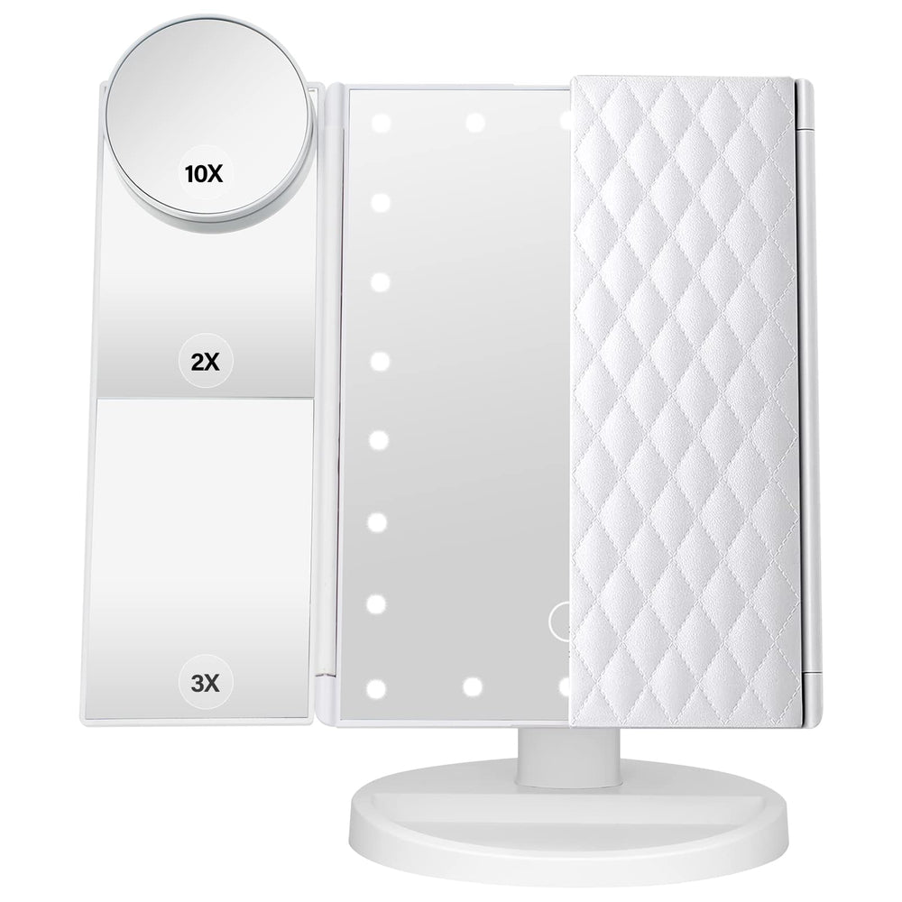 DenCert front open tri-fold mirror showing lights and panels for precise application