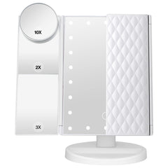 DenCert front open tri-fold mirror showing lights and panels for precise application