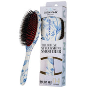 Denman brush front view Blue Belle showing bristle layout and polished finish