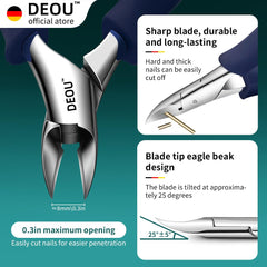 DEOU handle grip detail with TPR rubber, offering anti-slip comfort