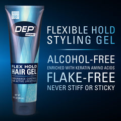 Dep-styled slick back created with Dep gel demonstrating defined hold