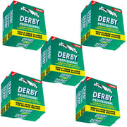 Derby front packaging showing 1000 single edge blades and bulk value benefit