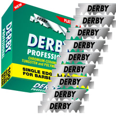 Derby blade close-up highlights coating and smooth glide benefit