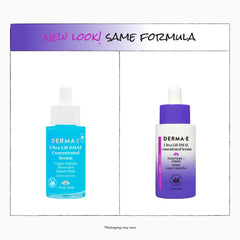 Derma E close-up label with active ingredients and clean formula benefit
