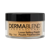 Dermablend front jar view showing product packaging and clear finish benefit
