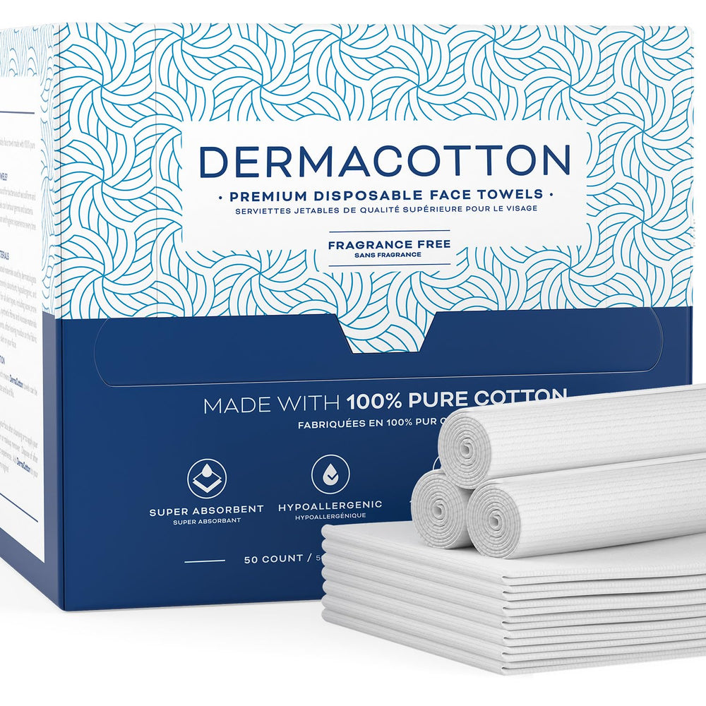 DERMACOTTON front packaging showing 50-count pack and benefits