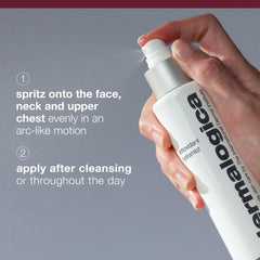 Dermalogica Hydramist texture on hand demonstrating lightweight, non-greasy hydration