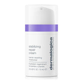 Dermalogica front view of Stabilizing Repair Cream showing compact travel jar and calm skin benefit