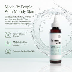 Dermazen used along hairline and face to soothe flakes and redness