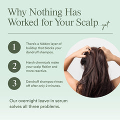Dermazen applied to scalp demonstrating targeted overnight relief