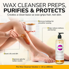 Dermwax post-wax calendula oil bottle detail showing lightweight oil for soothing skin