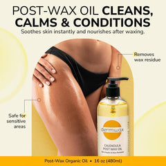 Dermwax cleanser texture on skin demonstrating gentle cleansing for better wax adhesion