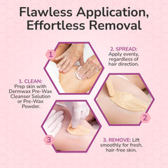 Dermwax WAXXED beads melting in jar demonstrating easy heatability and workable cream