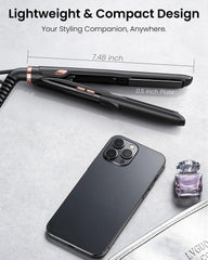 Desalo mini flat iron with travel pouch and accessories protecting the tool on trips