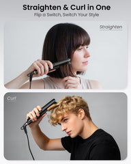 Desalo mini flat iron temperature controls showing five settings for precise styling