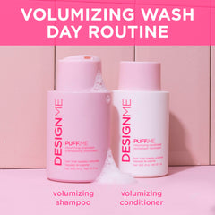 Design.Me conditioner texture on hand showing creamy, lightweight consistency