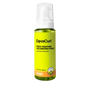 DevaCurl front packaging showing foam can and benefits