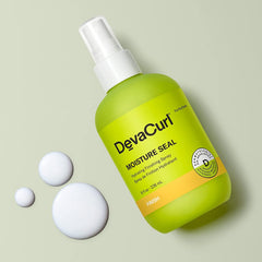 DevaCurl fine mist spray in action hydrating curls quickly and reducing frizz for smoother finish