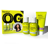DevaCurl OG Kit front packaging showing full travel set and easy routine benefits