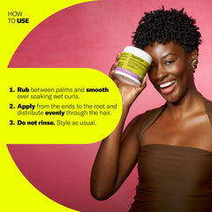 DevaCurl being smoothed through damp curls to improve definition and stretch