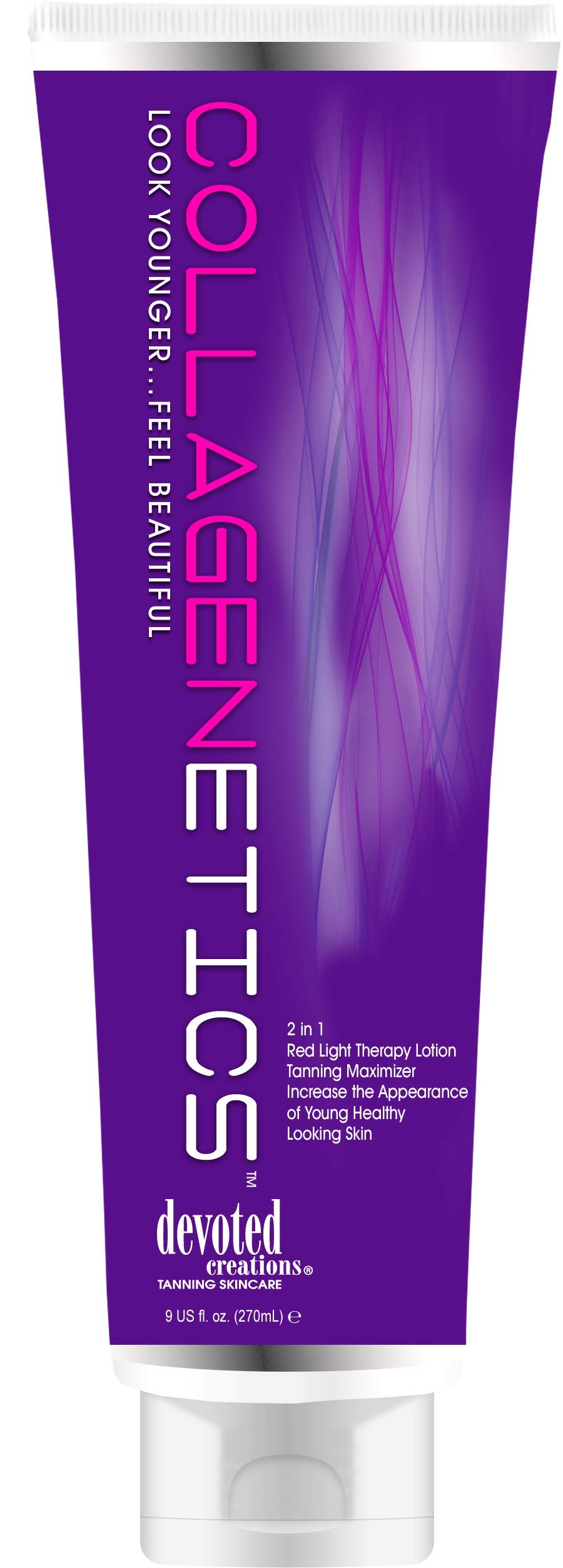 Devoted Creations Collagenetics front bottle shot showing label and 8.5 oz size benefits