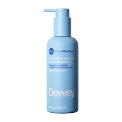 Dewsy front bottle showing clear gel serum and clean packaging benefit: easy identification