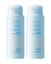 DHC face wash powder front packaging showing two jars and benefits