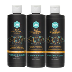 DHS coal tar shampoo front packaging shows product and unscented benefit