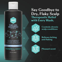 DHS T Gel bottle in shower hand showing easy dispensing and simple daily use