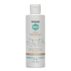 DHS zinc shampoo front packaging showing bottle and label for easy identification and benefit