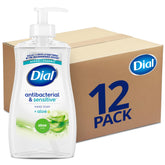 Dial aloe front packaging showing bottle and label, clear antibacterial benefit