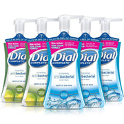 Dial front packaging showing five pumps and convenience
