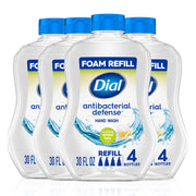 Dial front view of 30 fl oz refill bottle showing label and scent, promotes long-lasting supply