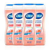 Dial front packaging showing hydrating exfoliating body wash benefits