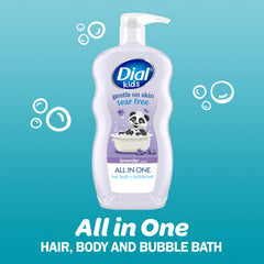 Dial kids lavender back label with ingredients and directions for parent reassurance